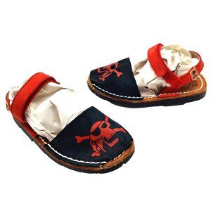 Mibo cosits girls shoes sandals size 24 US 8 Black Red Pirate Sandals Flats